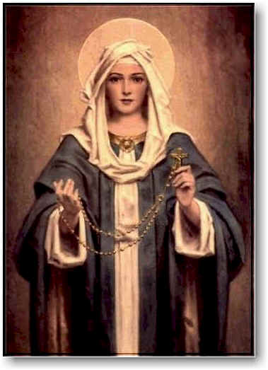 our lady of the rosary depiction